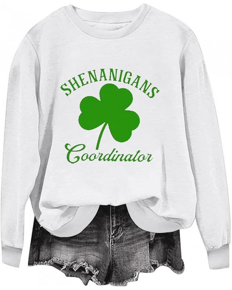 St Patricks Day Shirt Women Funny Shamrock Gnome Crewneck Sweatshirts Long Sleeve Tops Loose Casual Pullover Tunics Deals of ...