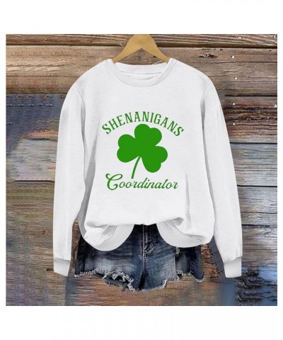 St Patricks Day Shirt Women Funny Shamrock Gnome Crewneck Sweatshirts Long Sleeve Tops Loose Casual Pullover Tunics Deals of ...