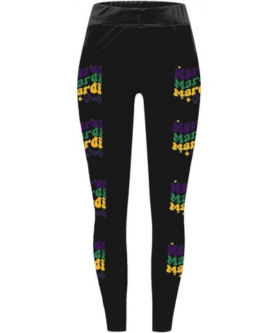 Mardi Gras Leggings for Women 2024 Womens Stretchy Carnival Printed Yoga Tights Tummy Control Mardi Gras Outfit B3-black $5.2...