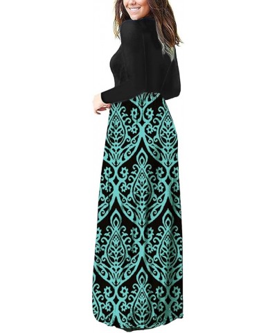 Women's Long Sleeve Loose Plain Maxi Dresses Casual Long Dresses with Pocket 2-ls Black Green $23.77 Dresses