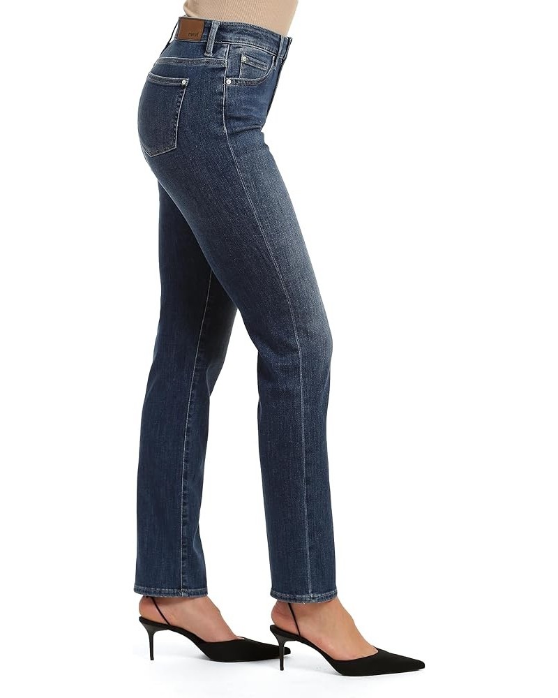 Women's Emma Mid Rise Slim Leg Boyfriend Jeans Dark Brushed Feather Blue $57.81 Jeans