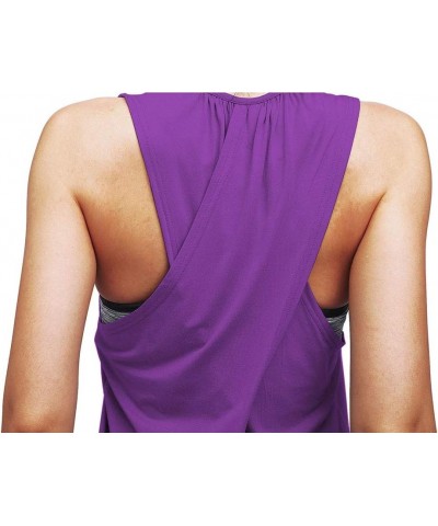 Workout Tops for Women Yoga Athletic Shirts Tank Tops Gym Summer Workout Clothes Violet $12.64 Activewear