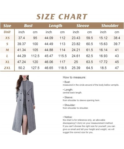 Women's Chic Shawl Collar Work Double Breasted Maxi Long Wool Pea Coat Coffee $33.79 Coats