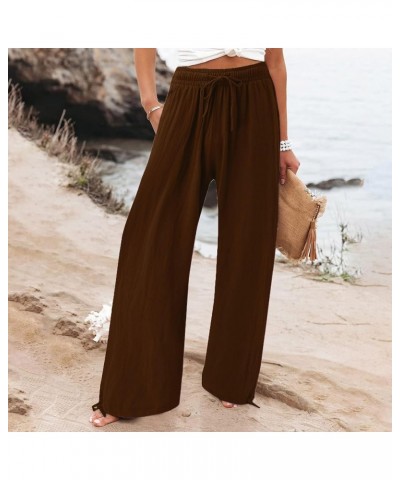 Linen Pants Women Short Inseam Spring Pull On Ankle Linen Pants Yoga for Women Loose Pants for Women High Waist Z-linen Pants...