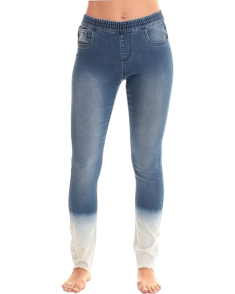 Solid Jeggings for Women Medium Denim Stretch Fabric With Contrast $10.75 Leggings