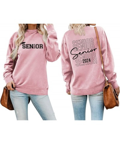 Senior 2024 Sweatshirt Women Girls Class of 2024 Letter Print Long Sleeve Shirt Crewneck Pullover Tops 2024 Grad Gift Senior ...