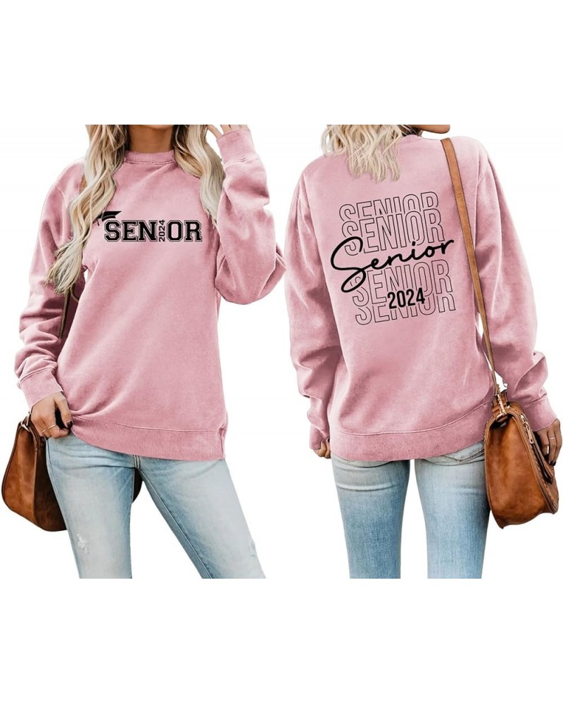 Senior 2024 Sweatshirt Women Girls Class of 2024 Letter Print Long Sleeve Shirt Crewneck Pullover Tops 2024 Grad Gift Senior ...