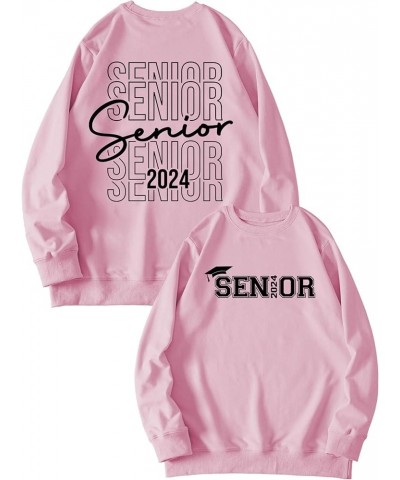 Senior 2024 Sweatshirt Women Girls Class of 2024 Letter Print Long Sleeve Shirt Crewneck Pullover Tops 2024 Grad Gift Senior ...