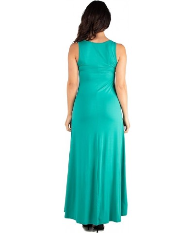 Womens Casual Scoop Neck Sleeveless Tank Maxi Dress -Small-1X Jade $21.19 Dresses