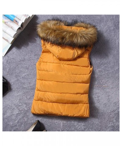 Furry Jacket Coats for Women Faux Leather Cardigan Coat Outwear Vest Sleeveless Warm Winter Coats Fleece Jacket Zc-yellow $13...