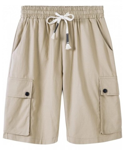 Women's Cargo Hiking Shorts Soft Casual Lightweight Sports Knee Length Summer Shorts Beige $15.39 Shorts