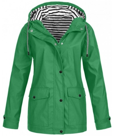 Raincoat Women, Rain Jacket Waterproof Raincoat Hooded Windbreaker Outdoor Zip Up Lightweight Work Jacket Ladies 02-green $11...