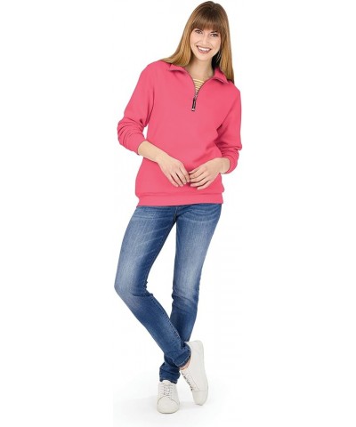 Crosswind Quarter Zip Sweatshirt Preppy Pink $11.48 Sweatshirts