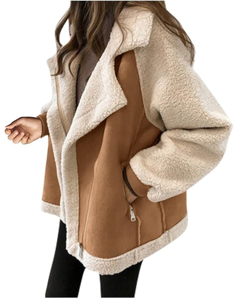 Winter Coats For Women 2023 Warm Clothes Fleece Sherpa Jacket Fuzzy Lightweight Fashion Casual Outerwear Clothing H Khaki $12...