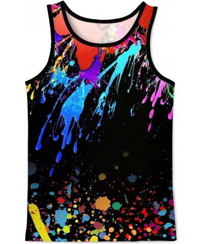 3D Tank Tops for Men Women Cool Design Graphic Sleeveless Shirts Summer Tops Colorful-black-ch1 $12.97 Shirts