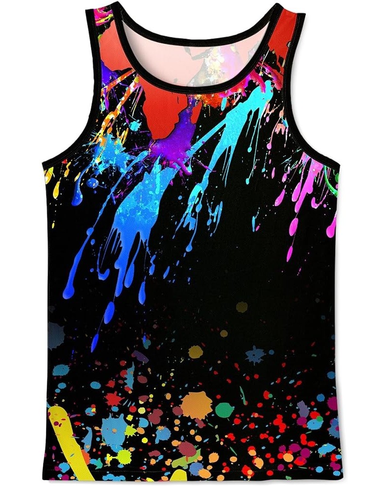 3D Tank Tops for Men Women Cool Design Graphic Sleeveless Shirts Summer Tops Colorful-black-ch1 $12.97 Shirts