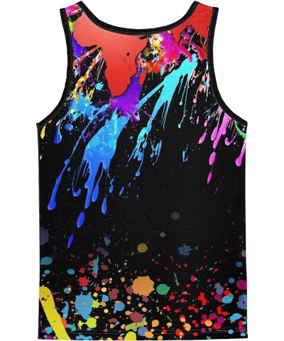 3D Tank Tops for Men Women Cool Design Graphic Sleeveless Shirts Summer Tops Colorful-black-ch1 $12.97 Shirts