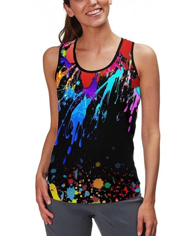 3D Tank Tops for Men Women Cool Design Graphic Sleeveless Shirts Summer Tops Colorful-black-ch1 $12.97 Shirts