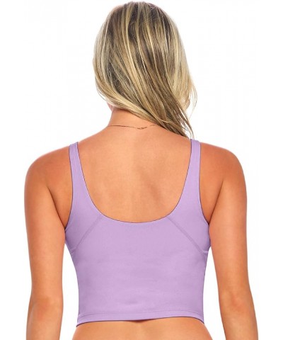 Women’s Longline Wirefree Padded Medium Support Sports Bra Lavender $9.64 Lingerie