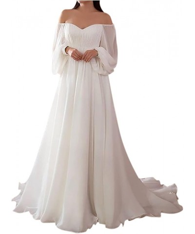 Sexy Bridesmaid Bride Dresses for Women Elegant Wedding Guest Off Shoulder Solid Color Formal White Maxi Dress White $16.44 A...