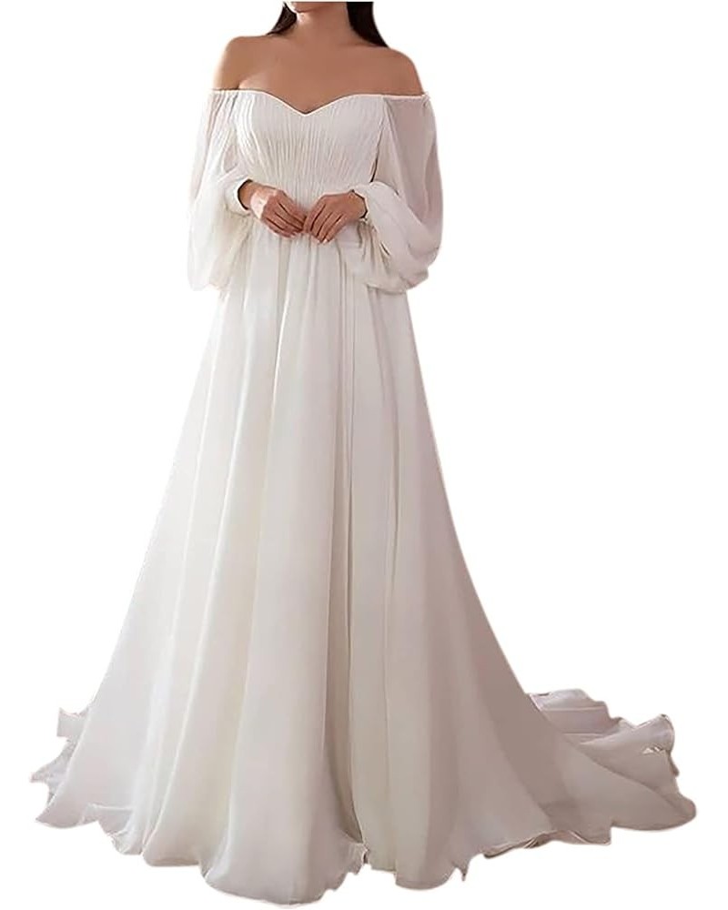 Sexy Bridesmaid Bride Dresses for Women Elegant Wedding Guest Off Shoulder Solid Color Formal White Maxi Dress White $16.44 A...