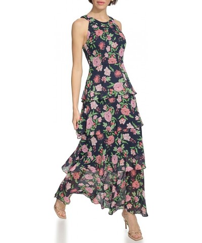 Women's Halter Neck Layered Tiers Dress Sky Captain/Peony $39.61 Dresses