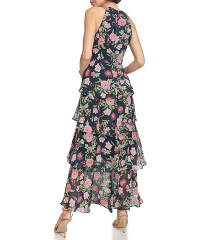 Women's Halter Neck Layered Tiers Dress Sky Captain/Peony $39.61 Dresses