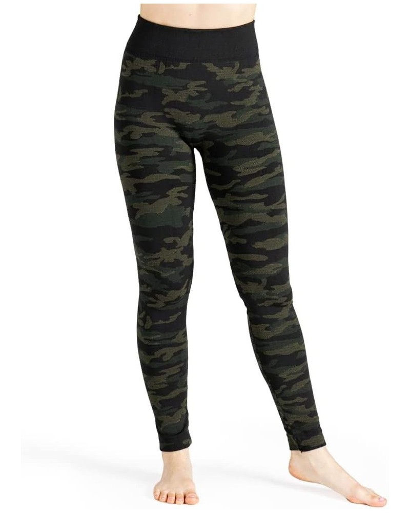 Women's Fleece Lined Mid-Rise Warm Stretch Leggings Jungle Camo $9.62 Others