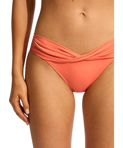 Women's Twist Band Hipster Full Coverage Bikini Bottom Swimsuit Eco Collective Melon $8.60 Swimsuits