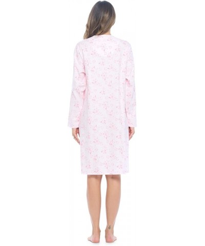 Women's Flannel Floral Long Sleeve Nightgown Pink Floral $13.60 Sleep & Lounge