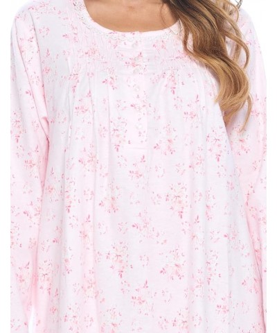 Women's Flannel Floral Long Sleeve Nightgown Pink Floral $13.60 Sleep & Lounge