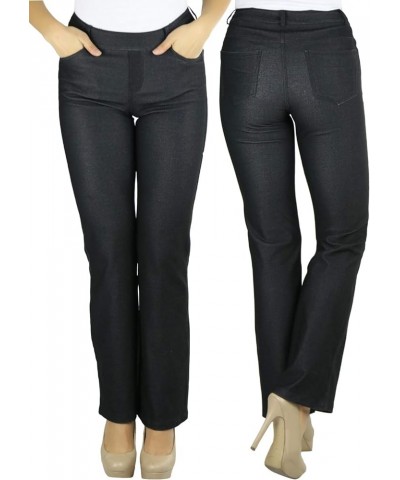 Women's High Waist Boot-Cut Dress Pants Pull on Pants Black $10.23 Pants