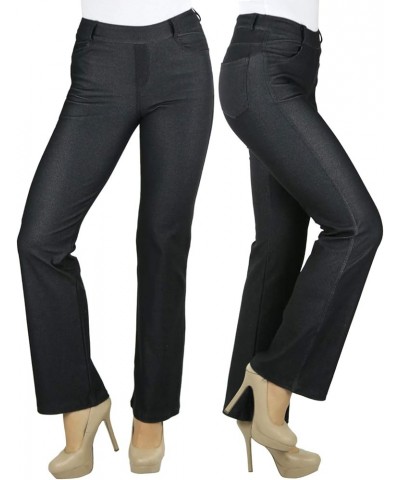 Women's High Waist Boot-Cut Dress Pants Pull on Pants Black $10.23 Pants