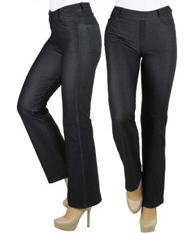 Women's High Waist Boot-Cut Dress Pants Pull on Pants Black $10.23 Pants