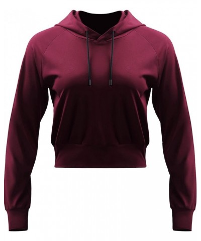 Women's Casual Long Sleeve Crop Top Sweatshirt Hoodies for Running 1 or 2 Pack 77 : 1 Pack, Red $9.72 Hoodies & Sweatshirts