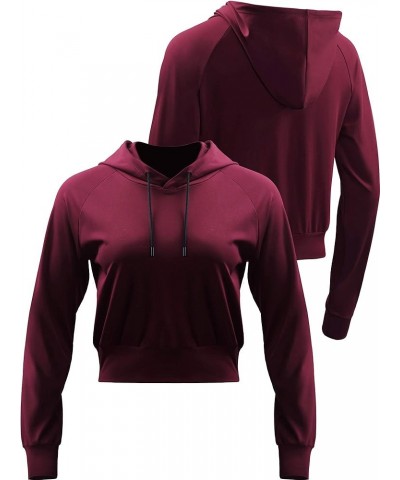 Women's Casual Long Sleeve Crop Top Sweatshirt Hoodies for Running 1 or 2 Pack 77 : 1 Pack, Red $9.72 Hoodies & Sweatshirts