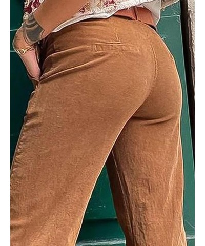 Women's Wide Leg Pants Mid Waist Flare Jeans for Women Straight Leg Dress Pants Light Brown $24.75 Pants