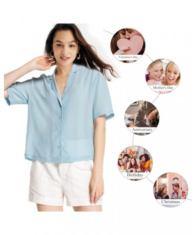 Silk Blouse for Women Button Down Shirts: Women's Short Sleeve Elegant Shirt 100% Pure Silk Casual Tops Summer Luxury Blouses...