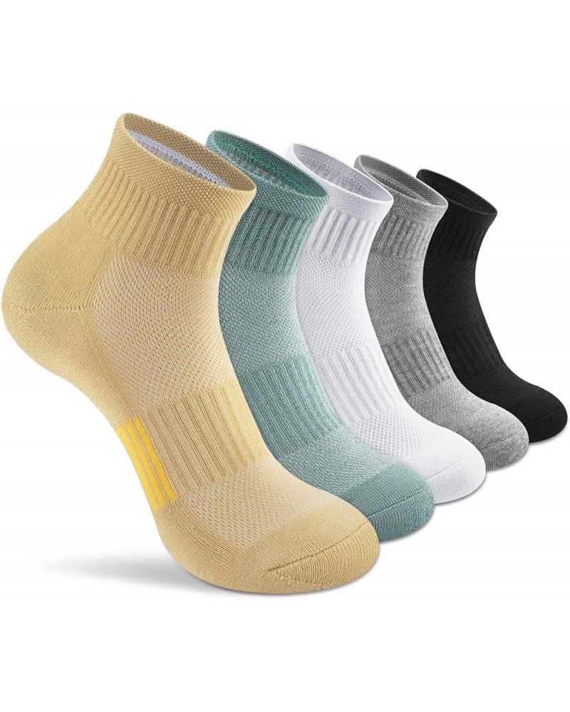 Ankle Socks Womens Athletic Thick Cushioned Running Hiking Low Cut 5-Pairs 5 Pairs Multicolor $9.84 Activewear