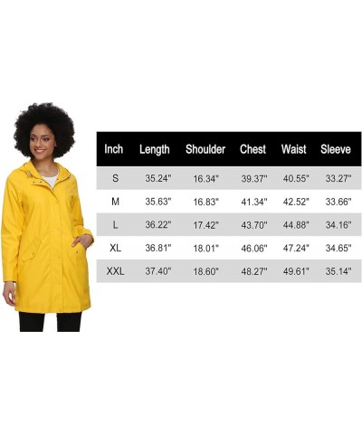 Raincoat Women, Rain Jacket Waterproof Raincoat Hooded Windbreaker Outdoor Long Active Long-yellow $18.45 Jackets