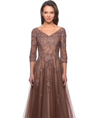 Women's Lace Mother of The Bride Dresses with Pockets Long Sleeve Formal Dress for Wedding Tulle Evening Gown Purple $40.49 D...