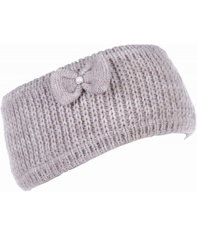 BYOS Womens Chic Cold Weather Enhanced Warm Fleece Lined Crochet Knit Stretchy Fit Nature Beige Pearl Bow $10.61 Jackets