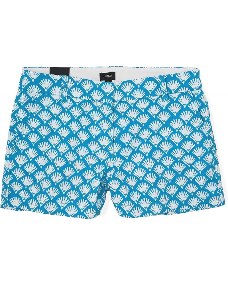 Women's 3.5" Classic Chino Short Azure Pool White Fan Print $22.85 Shorts