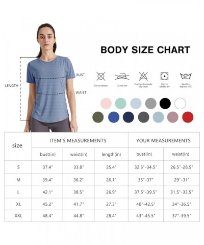 Women's Workout T Shirts Short Sleeve Gym Running Athletic Tops Quck Dry Crewneck Yoga Shirts 01-blue $11.99 Activewear