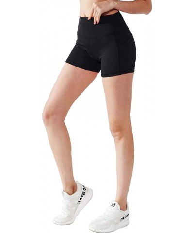 High Waist Athletic Shorts for Womens Yoga Fitness Running Shorts with Deep Pockets Pack of 3:16 Black & Grey & Lavender $14....