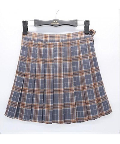 Women Girls Short High Waist Pleated Skater Tennis Skirt Grey Stripes $11.27 Skirts