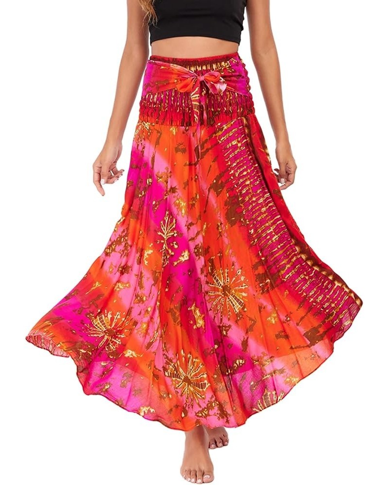 Women's Bohemian Gypsy Dress Skirt 2-in-1 Boho Hippie Thailand Dresses Loose Casual Hippie Beachwear 4 $14.00 Swimsuits