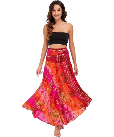 Women's Bohemian Gypsy Dress Skirt 2-in-1 Boho Hippie Thailand Dresses Loose Casual Hippie Beachwear 4 $14.00 Swimsuits