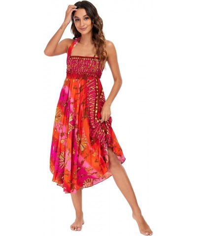 Women's Bohemian Gypsy Dress Skirt 2-in-1 Boho Hippie Thailand Dresses Loose Casual Hippie Beachwear 4 $14.00 Swimsuits