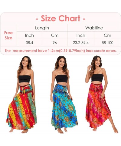 Women's Bohemian Gypsy Dress Skirt 2-in-1 Boho Hippie Thailand Dresses Loose Casual Hippie Beachwear 4 $14.00 Swimsuits